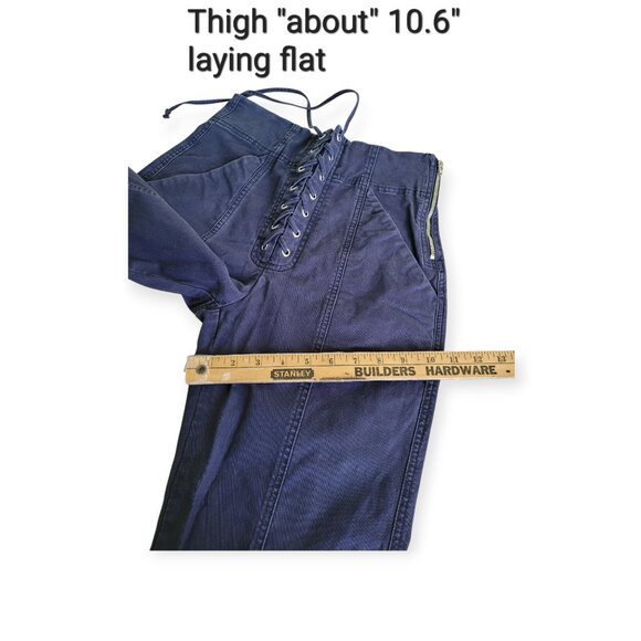 ALC Women's Kyle Lace Up Navy Wide Leg Ankle Pants size 4 - Picture 10 of 13